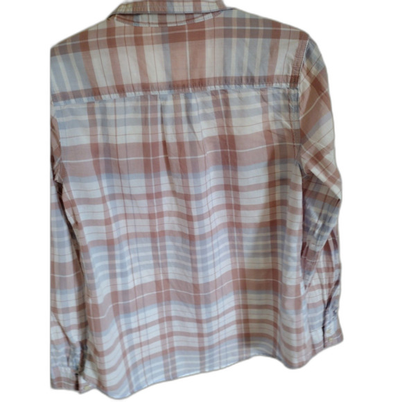 St. John's Bay Blue Red White Plaid Checkered Button-Up Long Sleeve Shirt Sz M - Picture 2 of 3